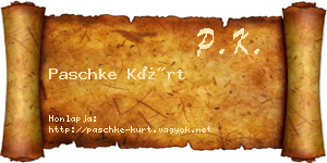 Paschke Kürt névjegykártya